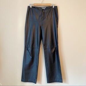 Nine West 100% Soft Leather Black Pants - 10